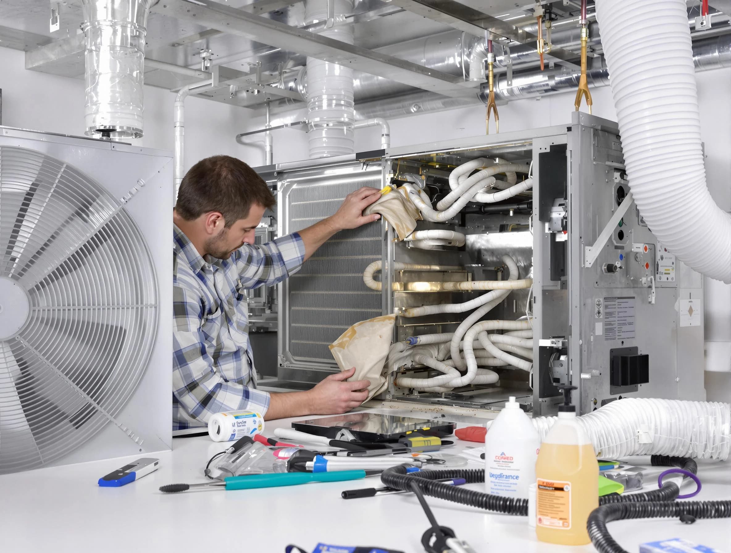 Chelsea Air Duct Cleaning specialist performing precision AC coil cleaning in Chelsea