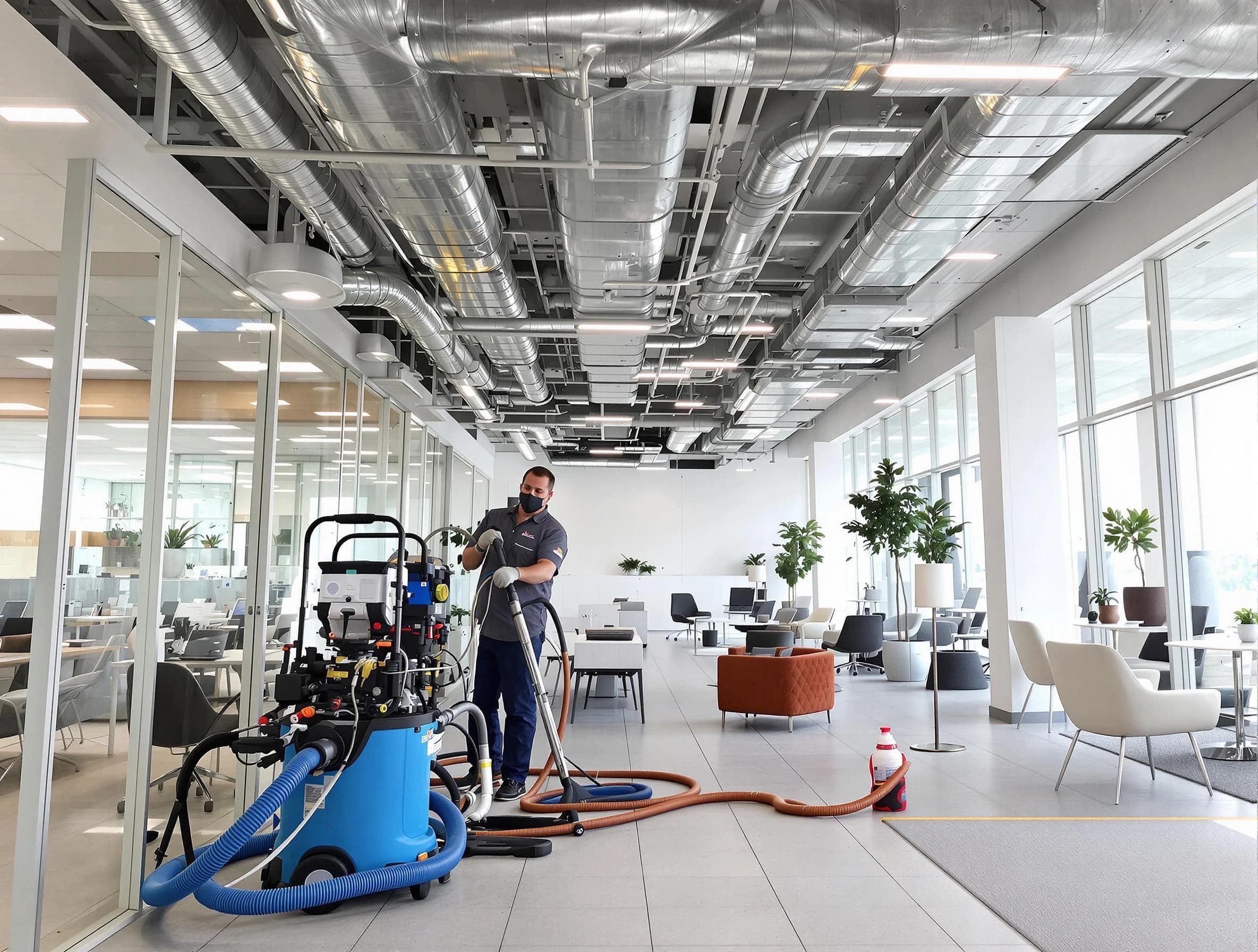 Chelsea Air Duct Cleaning team conducting comprehensive commercial duct cleaning at a business location in Chelsea