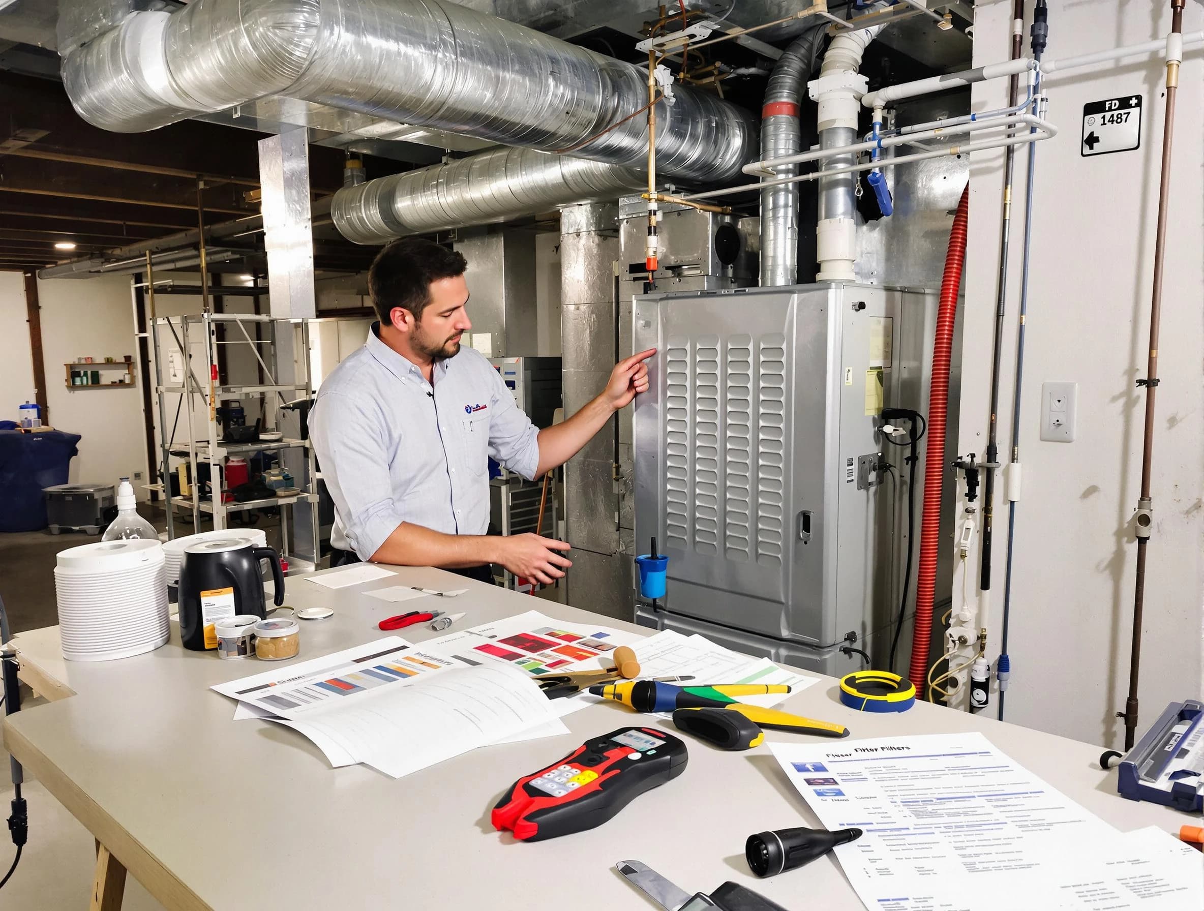 Chelsea Air Duct Cleaning inspector conducting detailed filter system evaluation using professional diagnostic tools in Chelsea