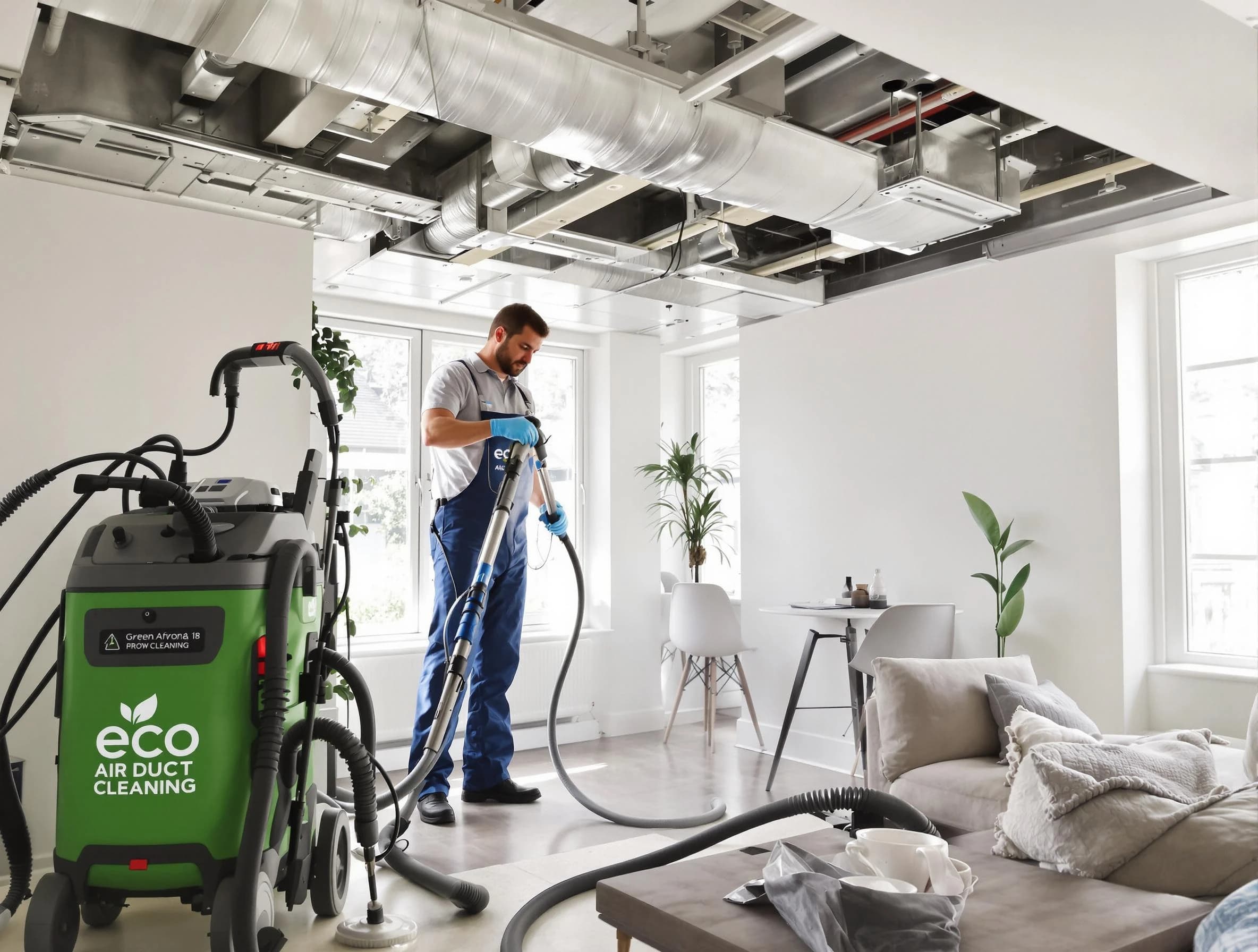 Chelsea Air Duct Cleaning technician performing eco-friendly duct cleaning using sustainable methods in Chelsea