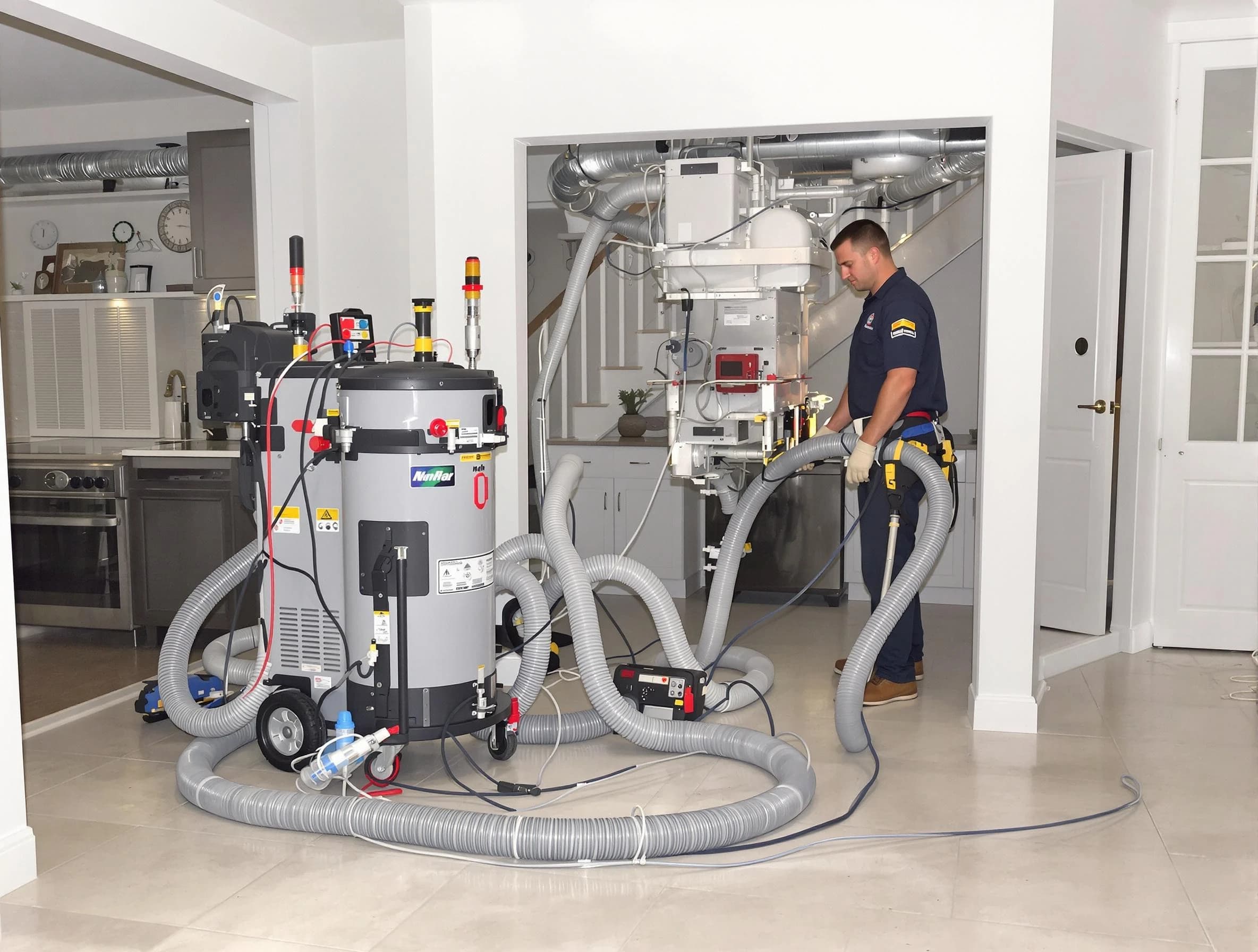 Chelsea Air Duct Cleaning technician operating negative pressure cleaning equipment for thorough duct maintenance in Chelsea