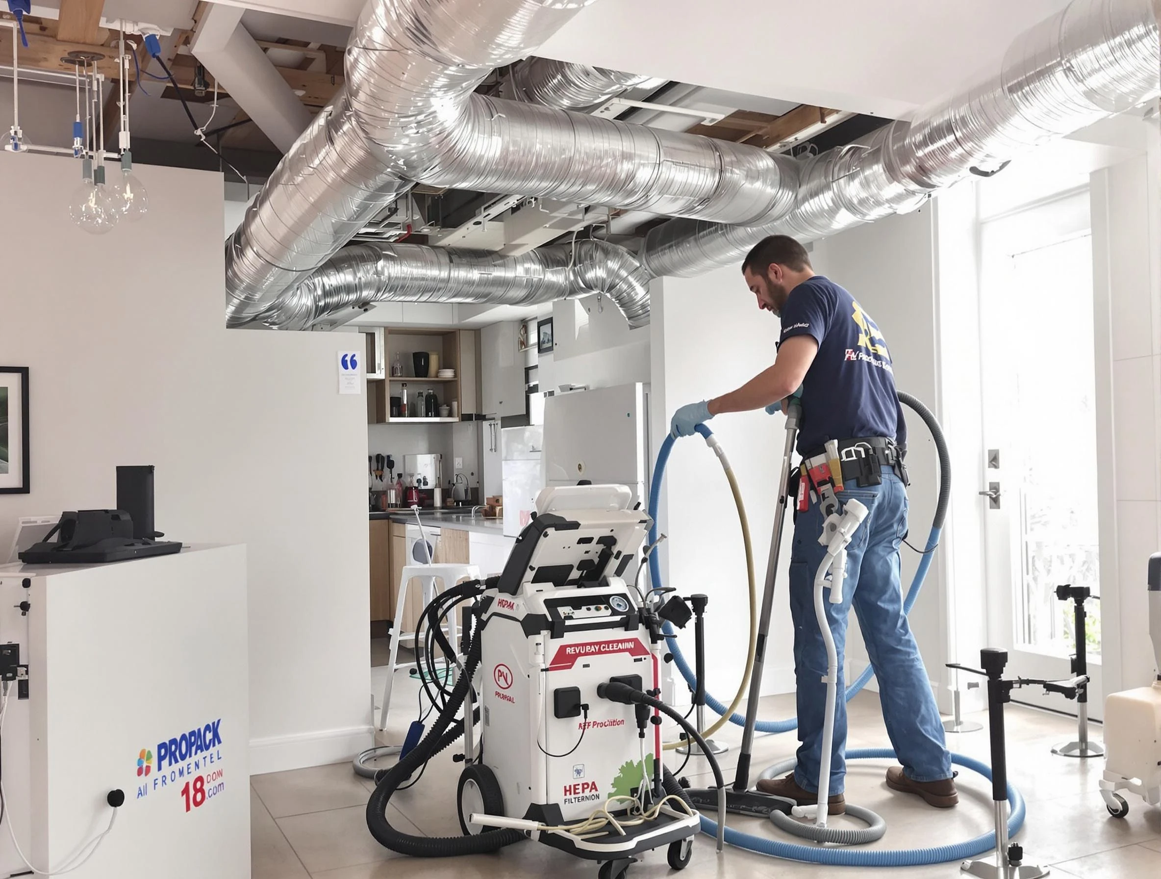 Chelsea Air Duct Cleaning technician performing advanced pure duct cleaning with specialized equipment in Chelsea